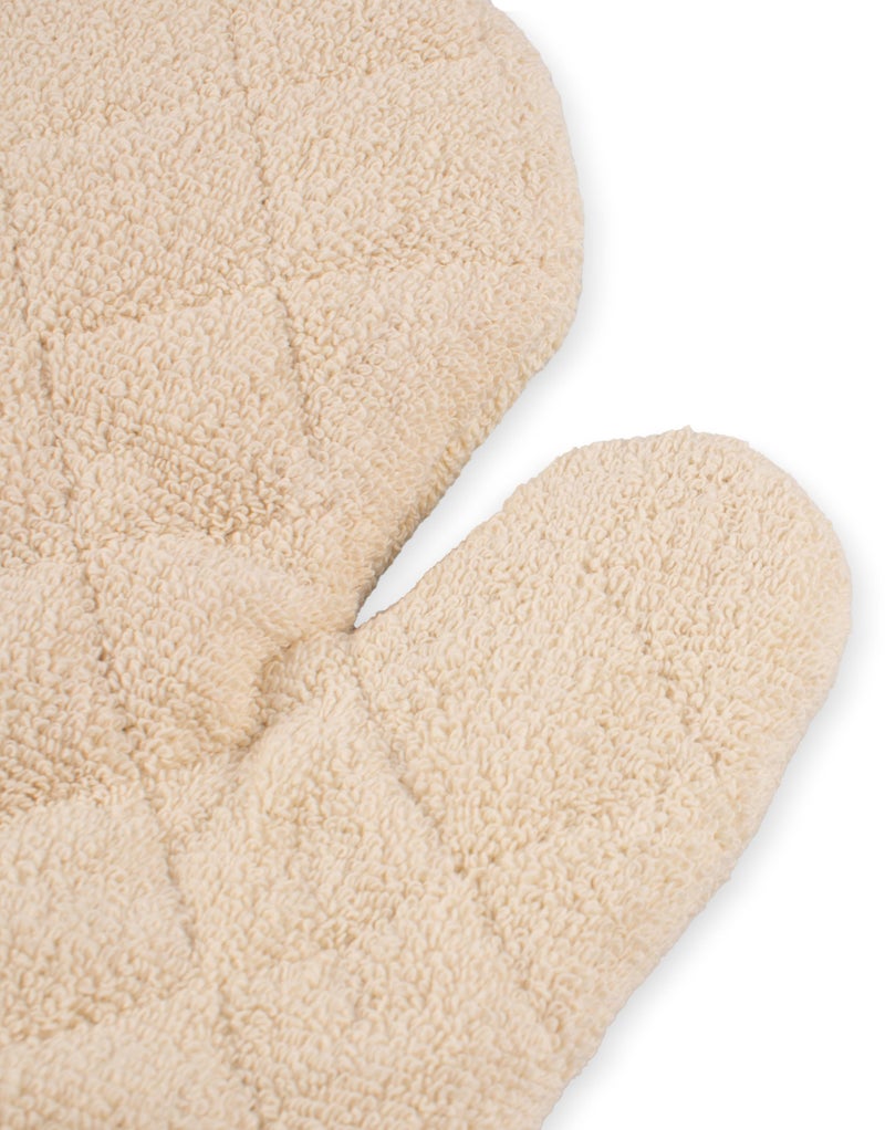 San Jamar San Jamar 817TM Heavy Duty Terry Cloth Temperature Protection Oven Mitt, 17" Length, Natural - Image 4