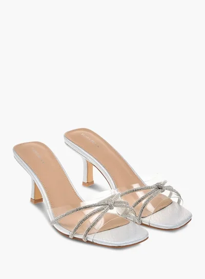 Flora Bella By Shoexpress Women Embellished Slip-On Sandals with Flared Heels