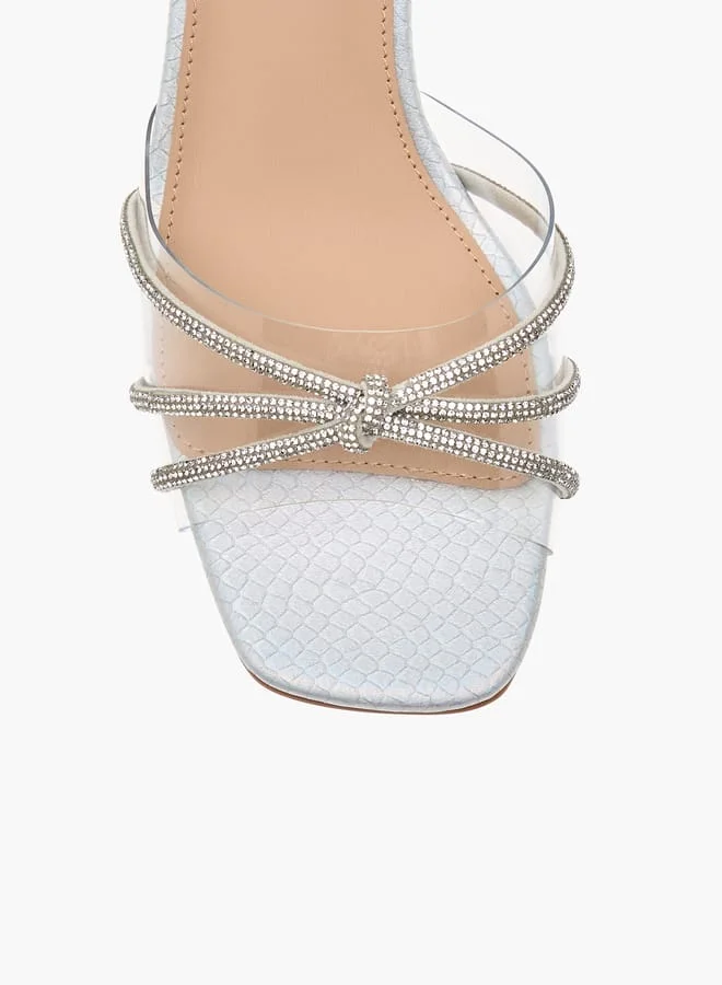 Flora Bella By Shoexpress Women Embellished Slip-On Sandals with Flared Heels