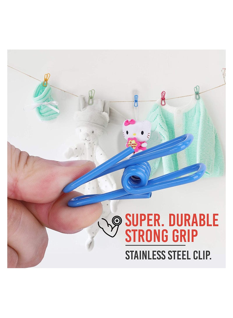 SOLARAE Chip Clips, 30 Pack Clothes Pins, Bag Clips, Food Clips, Paper Clips, Bag Clips for Food, Kitchen Clips, 2 Inch Clothespins for Photo and Crafts, Metal Clips for Indoor and Outdoor Uses - Image 4