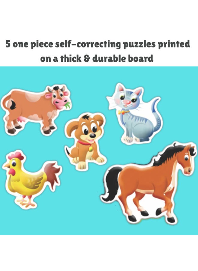 Creative's Smart First Picture Puzzles Domestic Animals Toddler Toy , 5 Piece Chunky Farm Animal Recognition Puzzle, Kids Early Learning Cognitive Development Skill Builder Games, Age 2+ - Image 3