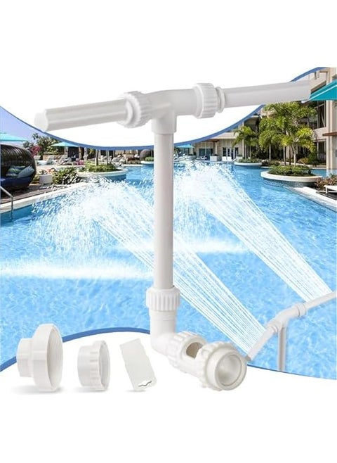 Cool and Warm Pool Waterfall Fountain for Fun Above & In-ground Pools - Dual Fountain Heads, Spray Water, Spa Temperatures, Backyard Decor, Indoor/Outdoor Aerator.