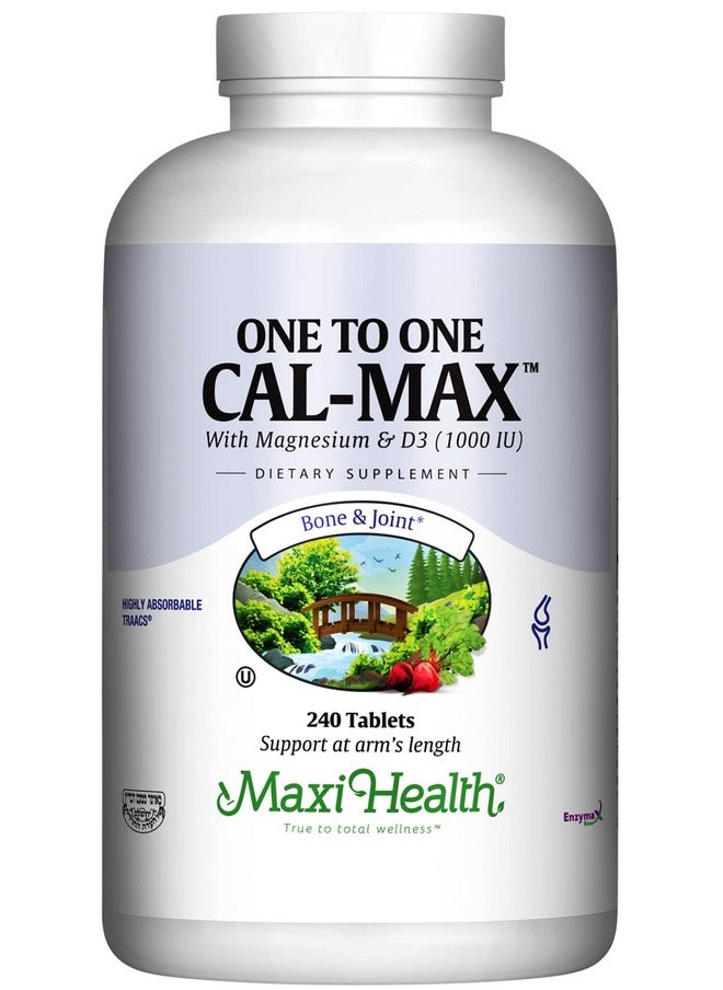 Maxi Health - 500Mg Calcium Supplement With Vitamin D3 (1000 Iu) And Magnesium (500 Mg) Bone Teeth And Joint Support For Men And Women 240 Tablets Maxi Health - Image 1