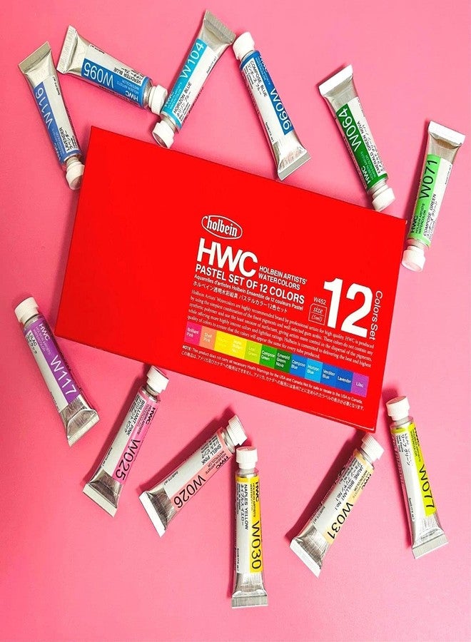 Holbein Artists' Watercolors - Pastels, Set of 12, 5 ml, Tubes - Image 2