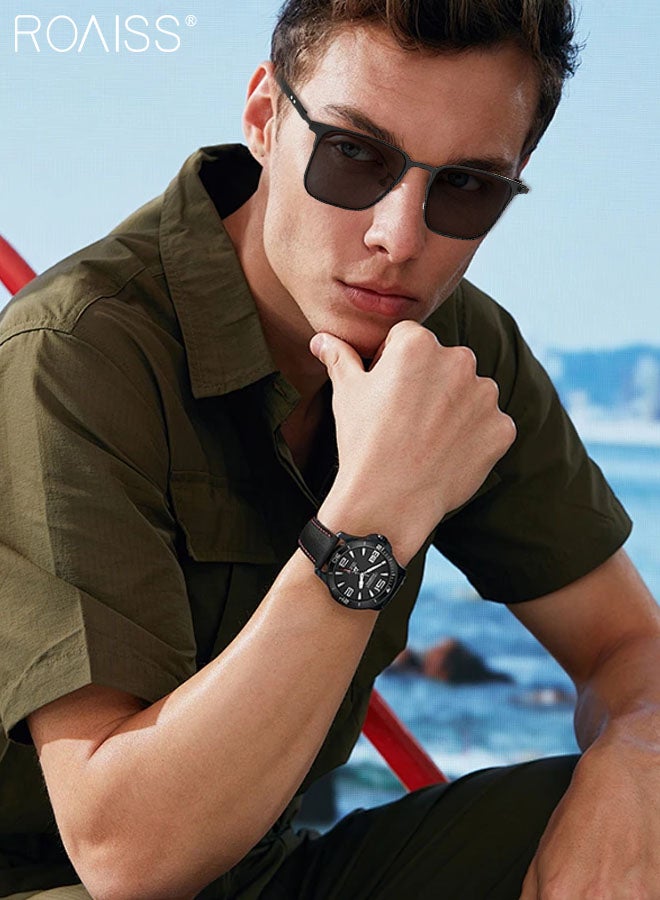 roaiss Men's Square Polarized Driving Sunglasses, UV400 Protection Sun Glasses, Fashion Anti-glare Sun Shades, Suitable for Men Golfing, Fishing, Traveling, Black, 61mm - Image 2