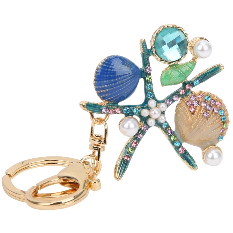 Rhinestone Keychain: Alloy Material, Manual Cutting Technology, Starfish Pendant - Unique Inlay Techniques, Beautiful Surface for Bag Decoration, Fashion Gift - Image 4