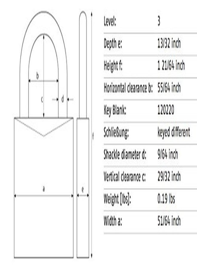 ABUS 64TI/40 Titalium™ Aluminum Alloy Padlock Keyed Different - Nano Protect Steel Shackle - Image 4