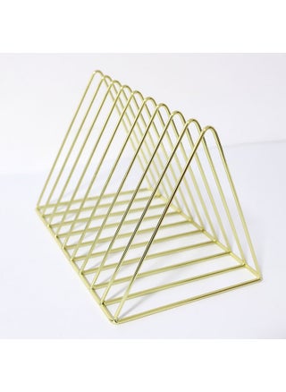 Factory wholesale wrought iron 9-grid bookshelf triangle desktop small bookshelf storage rack file book storage rack Gold 9-cell bookshelf - pzsku/Z0A6311EADA94FA2D8612Z/45/_/1720109255/99dd706d-c895-4644-ba57-9d176a0a90c3