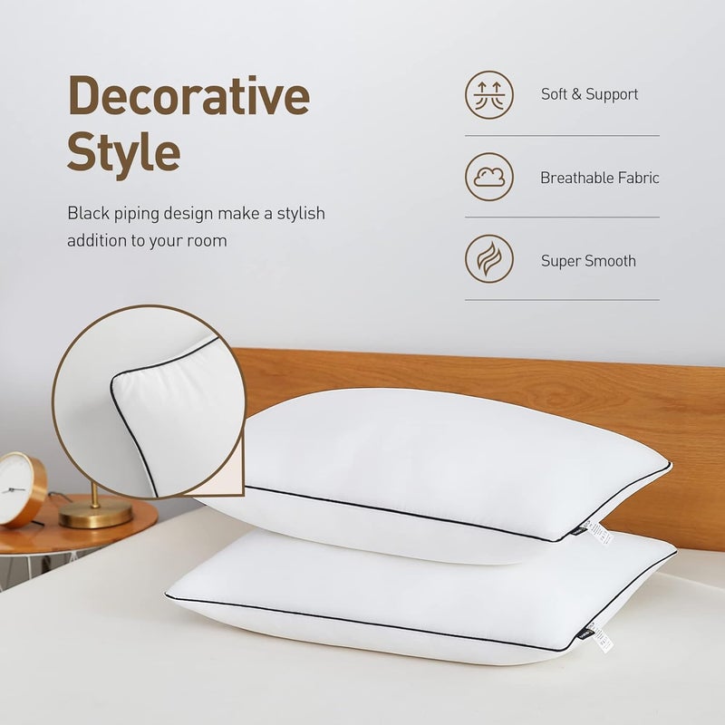 Acanva Cooling Bed Pillows for Sleeping, Luxury Hotel Quality 3D Microfiber Filling, Standard Size, Pack of 2 - Image 4