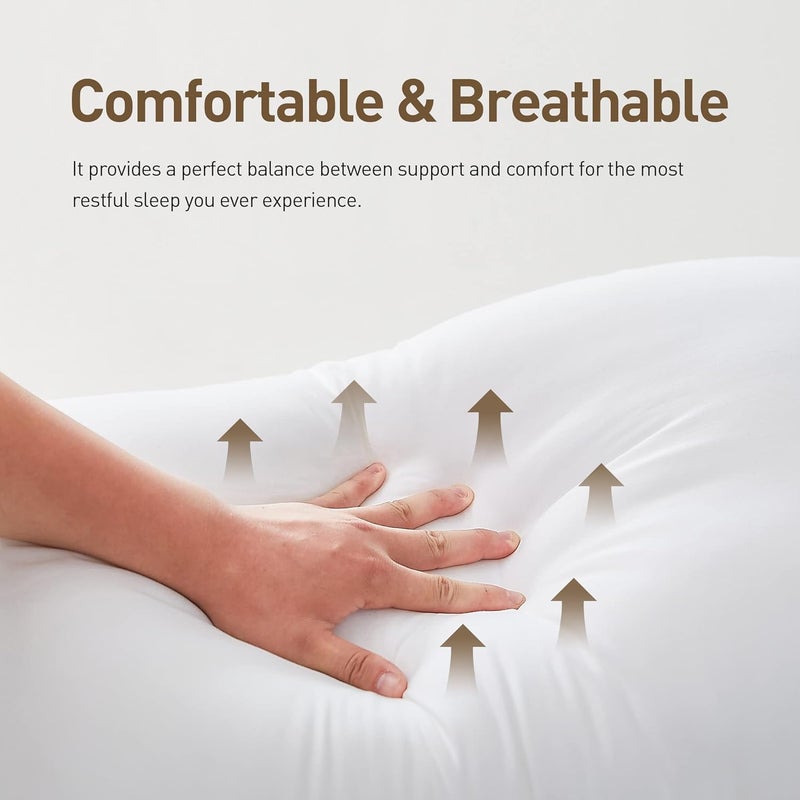Acanva Cooling Bed Pillows for Sleeping, Luxury Hotel Quality 3D Microfiber Filling, Standard Size, Pack of 2 - Image 3