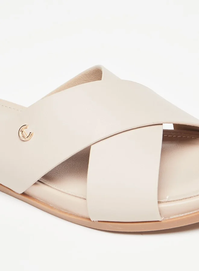 Le Confort Women's Cross Strap Slip-On Flat Sandals