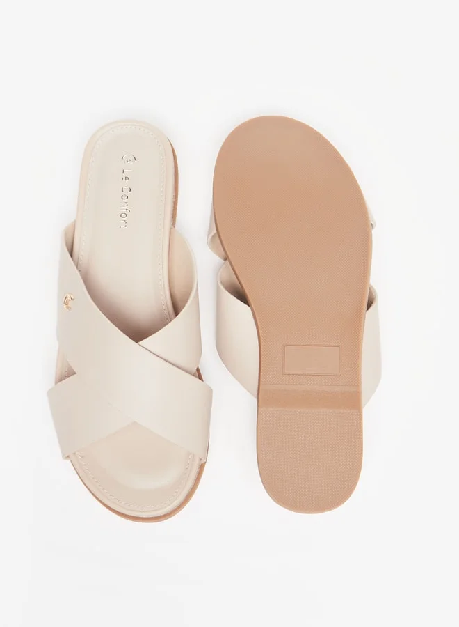 Le Confort Women's Cross Strap Slip-On Flat Sandals