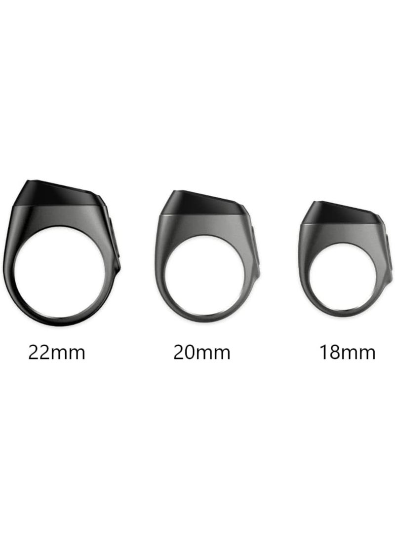 Zikr Tasbih Rings Smart Counter ring, Prayer Reminder  (Black Gray 18mm) - Image 2