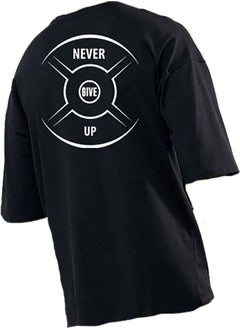 Men's Oversize T-shirt - NEVER GIVE UP Printed for exercise, gym and bodybuilding 7 - pzsku/Z0A63252A3EBBC5E93513Z/45/_/1692469168/cb0a6698-2fdc-4346-9ef0-9da6fb561f65