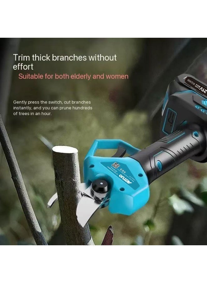 او تو او مقص تقليم كهربائي 21 فولت من AOTUO، مقص تقليم للحدائق، مقص بستنة، مع بطاريتين 2.0 أمبير/ساعة، شاحن واحد ومجموعة شفرات، 1.2 بوصة (30 مم) - Image 5