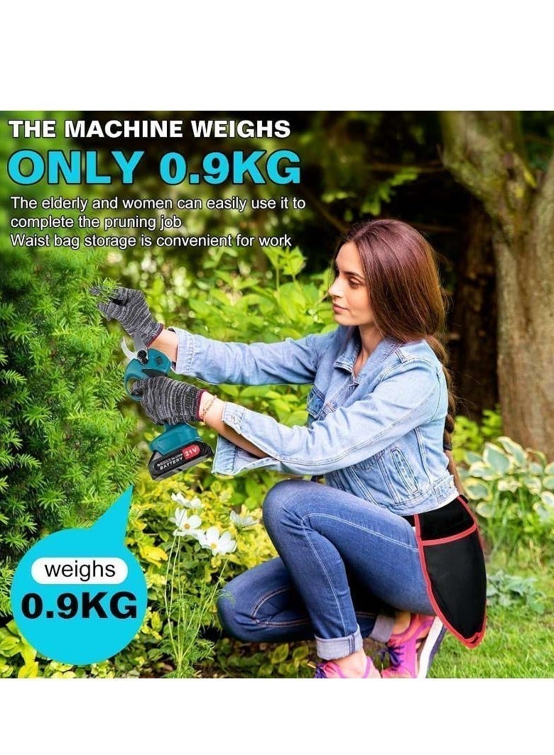 او تو او مقص تقليم كهربائي 21 فولت من AOTUO، مقص تقليم للحدائق، مقص بستنة، مع بطاريتين 2.0 أمبير/ساعة، شاحن واحد ومجموعة شفرات، 1.2 بوصة (30 مم) - Image 4