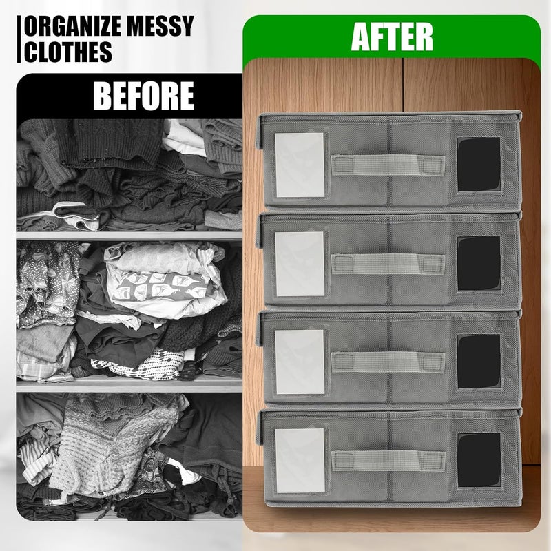 ويندفورج كرافت منظمات ملاءات السرير ووحدات التخزين، منظم ملاءات سرير قابل للطي، صندوق تخزين قابل للطي، منظم خزانة لتخزين طقم غطاء اللحاف، طقم ملاءات من الفانيلا، بطانيات وأغطية وسائد (الشكل 3) - Image 5