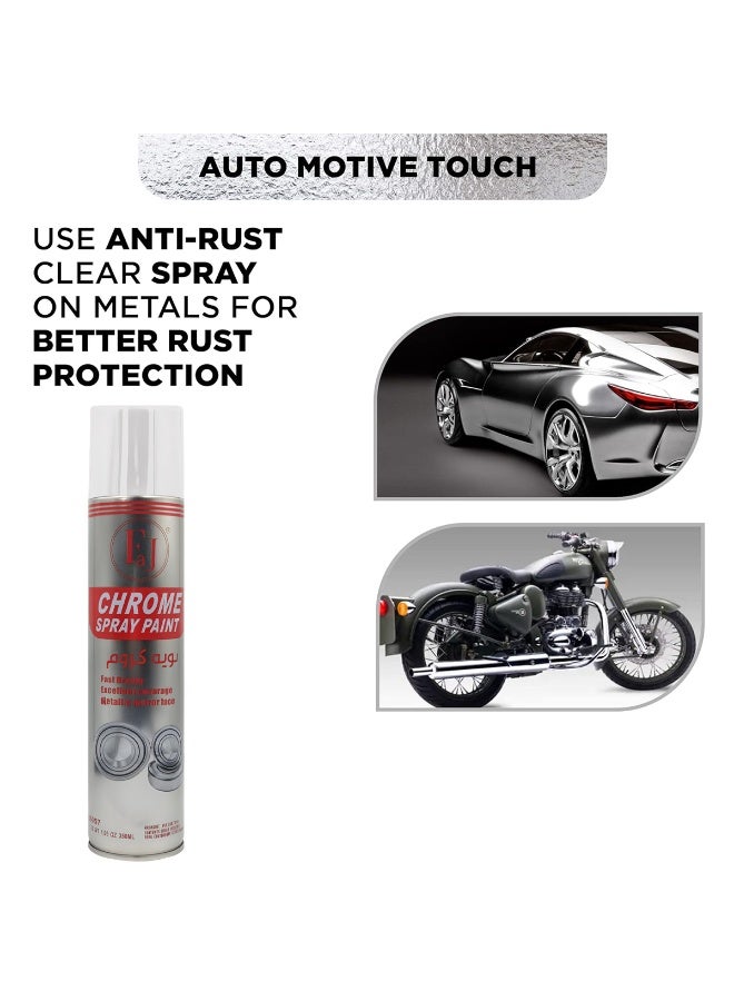 FJ Chrome Spray Paint 350ml for Automotive Parts, Metal Surface Restoration, Wheel Rims, Bike and Car Accessories, Furniture Décor, DIY Craft, Home Improvement, Fast Dry, High Coverage, Metallic Mirror Finish, Anti-Rust Compatible, Interior Exterior Use - Image 5