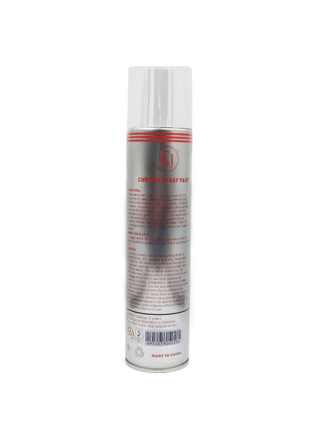 FJ Chrome Spray Paint 350ml for Automotive Parts, Metal Surface Restoration, Wheel Rims, Bike and Car Accessories, Furniture Décor, DIY Craft, Home Improvement, Fast Dry, High Coverage, Metallic Mirror Finish, Anti-Rust Compatible, Interior Exterior Use - Image 2
