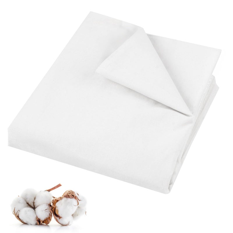 PEASUG 100% Cotton Muslin Fabric,59 inch x 2 Yards Bleached Muslin Linen Fabric by The Yard, Medium Weight Draping Fabrics Suitable for Sewing Embroidery, Garments, Crafts Material-White - Image 1