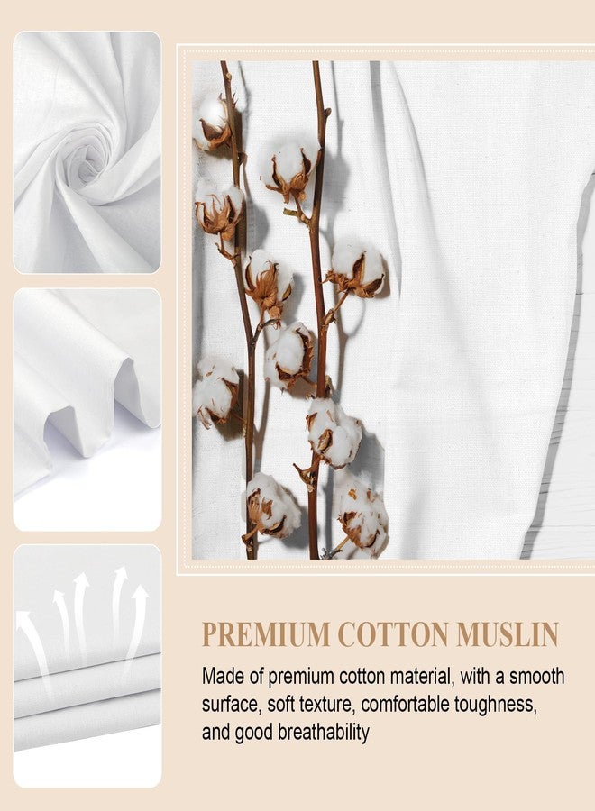 PEASUG 100% Cotton Muslin Fabric,59 inch x 2 Yards Bleached Muslin Linen Fabric by The Yard, Medium Weight Draping Fabrics Suitable for Sewing Embroidery, Garments, Crafts Material-White - Image 3