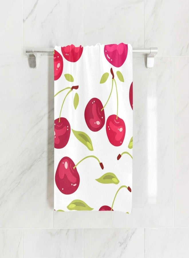 ZZAEO Cherry Berries Fruit Towel Hand Towel, 30 x 15 inch Thin Lightweight Soft Absorbent Fingertip Towel for Home Bathroom Theme Decor - Image 2
