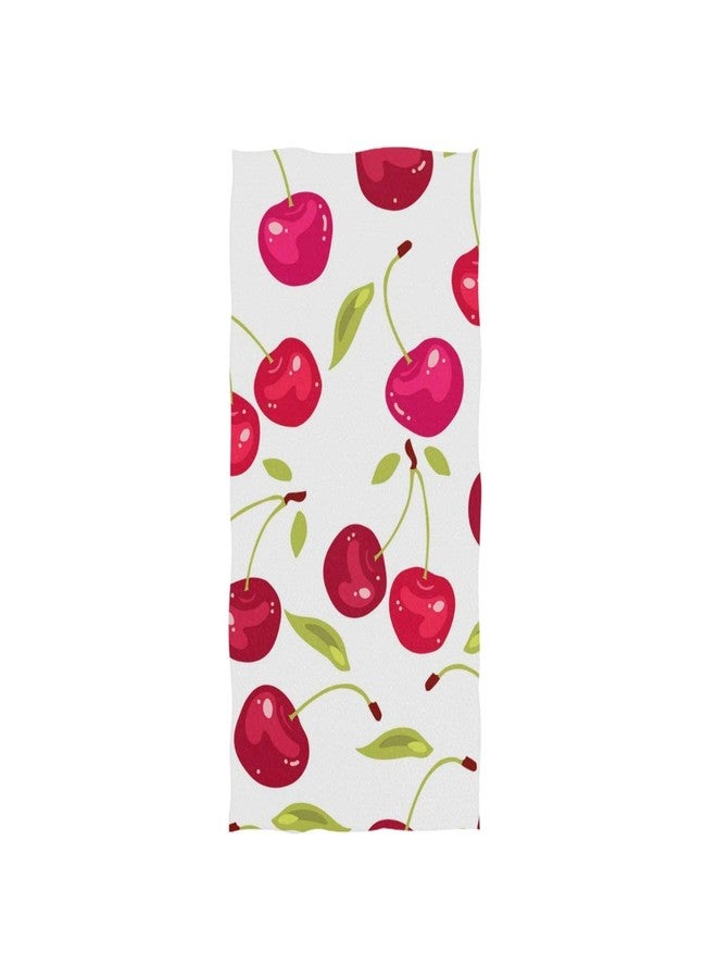 ZZAEO Cherry Berries Fruit Towel Hand Towel, 30 x 15 inch Thin Lightweight Soft Absorbent Fingertip Towel for Home Bathroom Theme Decor - Image 1