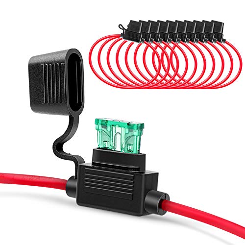 Nilight 10 Pack NIFH01 Inline Holder 14AWG Wiring Harness ATCATO 30AMP Blade Automotive Fuse Holder10 2 Years Warranty - Image 1