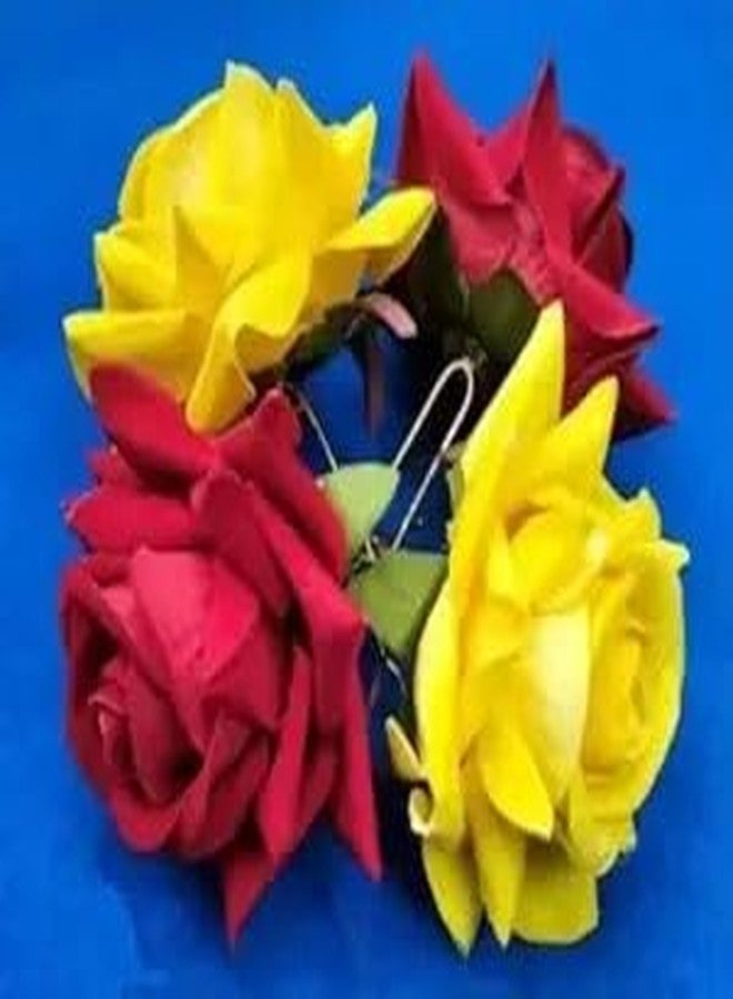SMART VILLA TRADERS Multi-Colored Rose Bobby Hair Pins - 6 cm U-Shaped Hair Clips for Updo Hairstyles | Hair Styling Accessories for Women & Girls | 2-Inch Pins for Beauty Parlor, Makeup Artists, and Daily Use Pack of 4 - Image 2