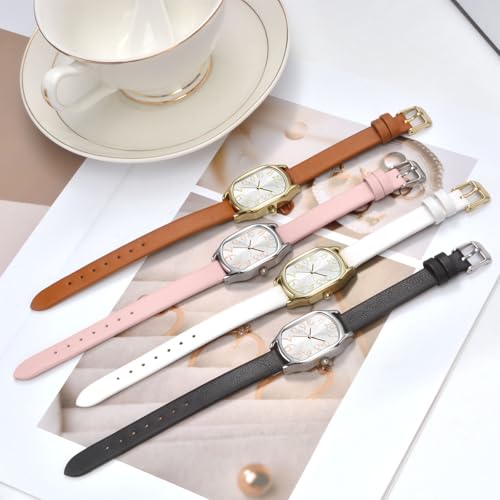Asan Ge Women's Leather Strap Watch, Elegant Stylish Square Watches for Women, Waterproof Womens Watch with Classic Vintage Dial Design - Image 5