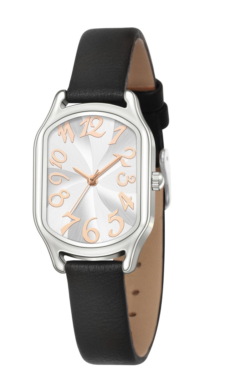 Asan Ge Women's Leather Strap Watch, Elegant Stylish Square Watches for Women, Waterproof Womens Watch with Classic Vintage Dial Design - Image 1