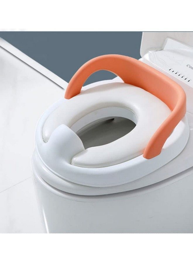 StarAndDaisy Baby Potty Training Seat For Girls And Boys Western Toilet Training Seat For Kids 0 To 5 Year Child With Anti Slip & Comfortable Safe Cushioned (Basic Orange) - Image 1