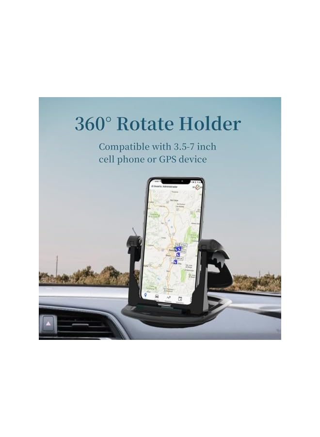 Green Tiger 360° Rotatable Car Phone Holder with Suction Cup Mount for GPS & Cellphones, Dashboard Phone Stand Compatible with iPhone, Samsung, Garmin, and More, Supports Thick Cases, Ideal for All Vehicles - Image 4