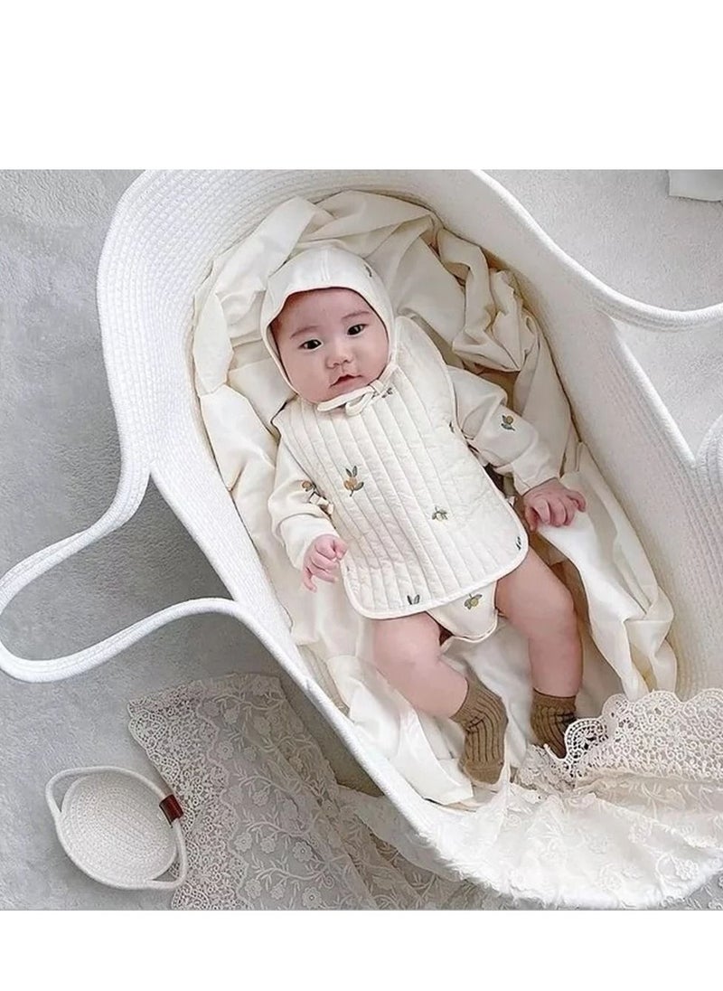XiuWoo Baby Changing Basket Moses Basket Boho Nursery Decor Cotton Rope Changing Table Topper Bed  - Image 2