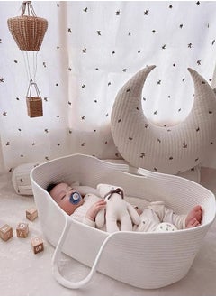 Baby Changing Basket Moses Basket Boho Nursery Decor Cotton Rope Changing Table Topper Bed
