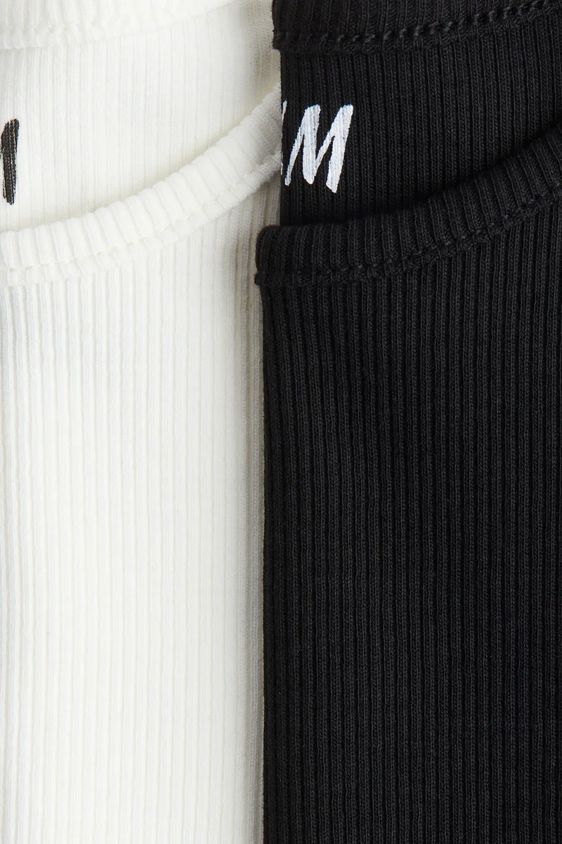 H&M 2-pack ribbed cotton T-shirts