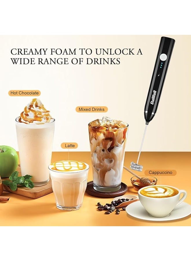 Nescafé milk frother, handheld electric milk frother with USB charging, two stainless steel whisks, perfect for cappuccino, hot chocolate, milkshakes, and egg beaters. - Image 5