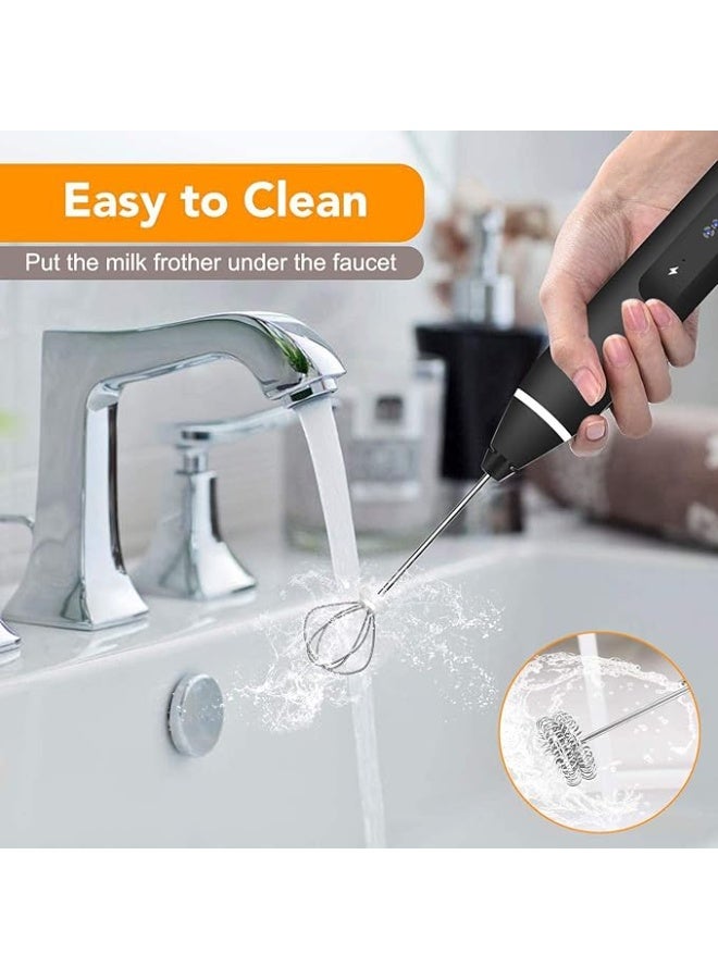 Nescafé milk frother, handheld electric milk frother with USB charging, two stainless steel whisks, perfect for cappuccino, hot chocolate, milkshakes, and egg beaters. - Image 4