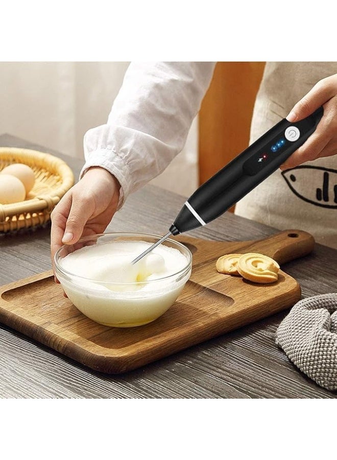 Nescafé milk frother, handheld electric milk frother with USB charging, two stainless steel whisks, perfect for cappuccino, hot chocolate, milkshakes, and egg beaters. - Image 2
