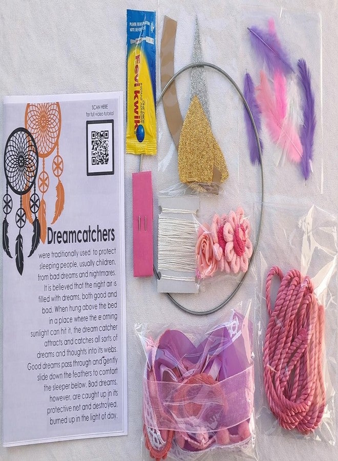 The Brown Box® Unicorn DIY Dreamcatcher Making Kit | Art & Craft Kit for Girls 9-12 & Adults | Birthday Gift, Return Gift, Navratri Kanjak,Rakhi Gift | Complete Craft Set with Feathers, Beads & Ribbons - Image 2