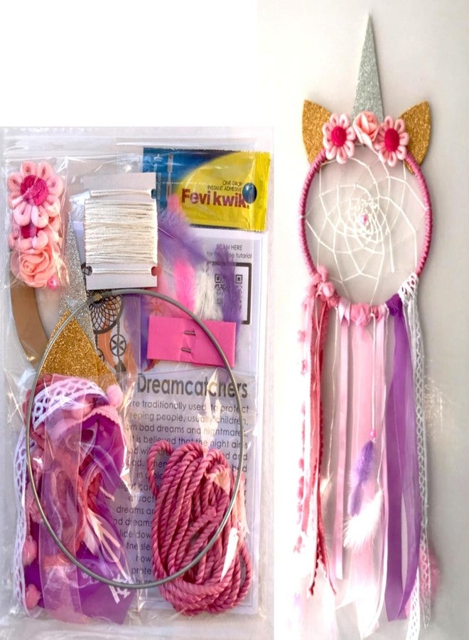 The Brown Box® Unicorn DIY Dreamcatcher Making Kit | Art & Craft Kit for Girls 9-12 & Adults | Birthday Gift, Return Gift, Navratri Kanjak,Rakhi Gift | Complete Craft Set with Feathers, Beads & Ribbons - Image 1