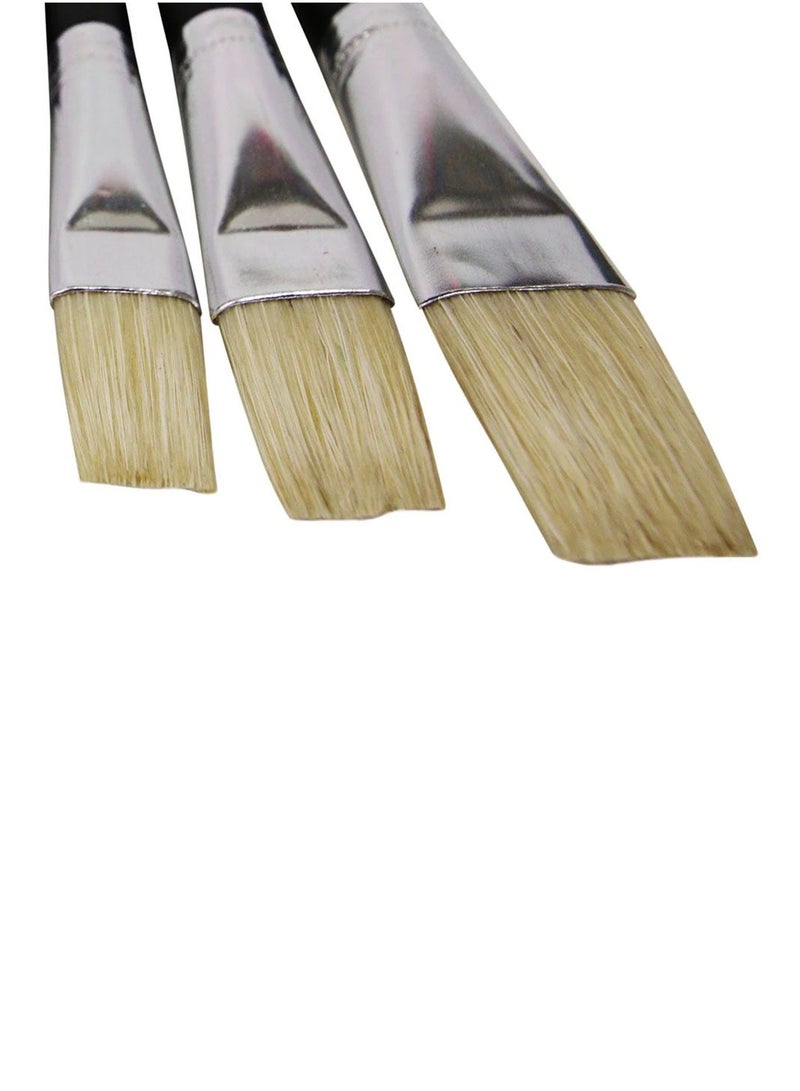 Mont Marte 12-Piece Studio Artist Brush Set With Flat Head Hog Bristles - Image 3