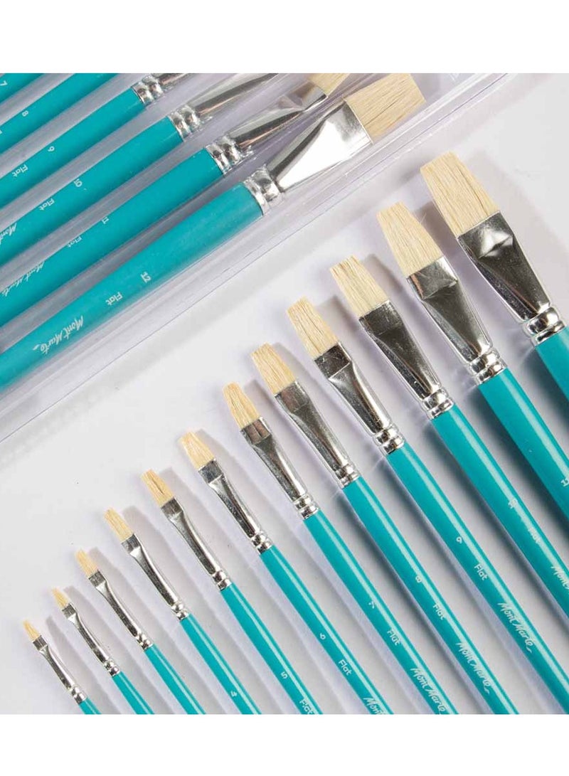 Mont Marte 12-Piece Studio Artist Brush Set With Flat Head Hog Bristles - Image 4