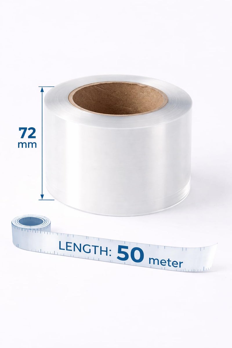 Bapna Clear Surface Protection Film Tape 72 mm x 50 Meter with Translucent Polyester Release Liner | Residue-Free Removal for Car, Laptop, Glass, Furniture & Hard Surfaces - Image 3