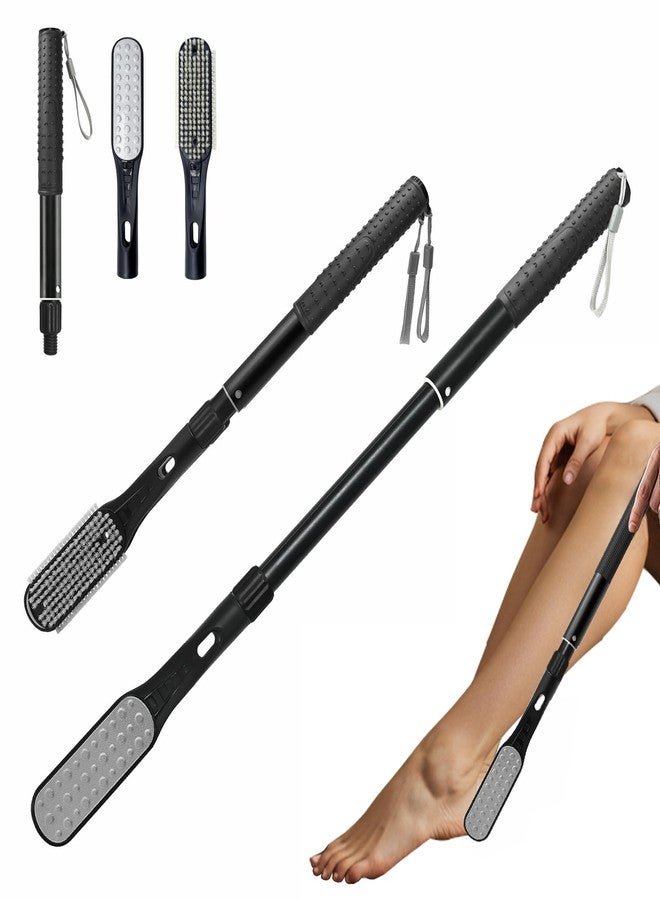 Gobiteli Toe Cleaning Brush, 18.8"-25.9" Telescopic Long Handle Foot Brush,Foot File for Feet Care Remove Hard Skin for Seniors,Men and Women - Image 1
