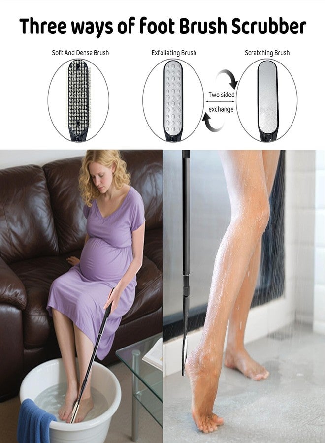 Gobiteli Toe Cleaning Brush, 18.8"-25.9" Telescopic Long Handle Foot Brush,Foot File for Feet Care Remove Hard Skin for Seniors,Men and Women - Image 5