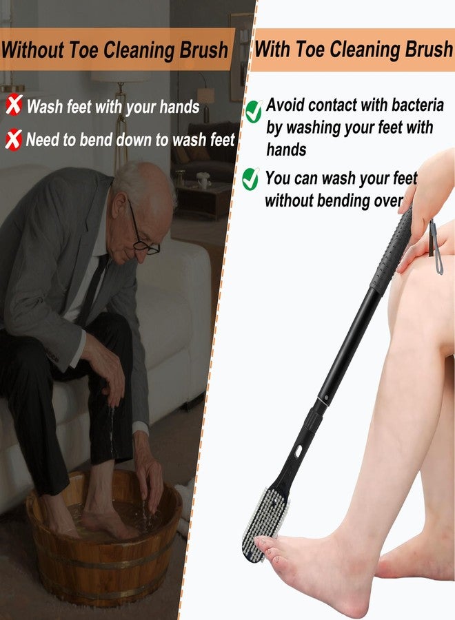 Gobiteli Toe Cleaning Brush, 18.8"-25.9" Telescopic Long Handle Foot Brush,Foot File for Feet Care Remove Hard Skin for Seniors,Men and Women - Image 3