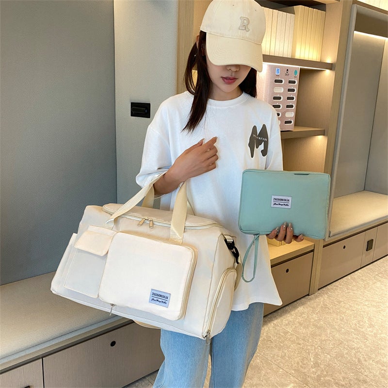 Large Capacity Travel Duffel Bag with Wet/Dry Separation, Shoe Compartment, Foldable - Image 2