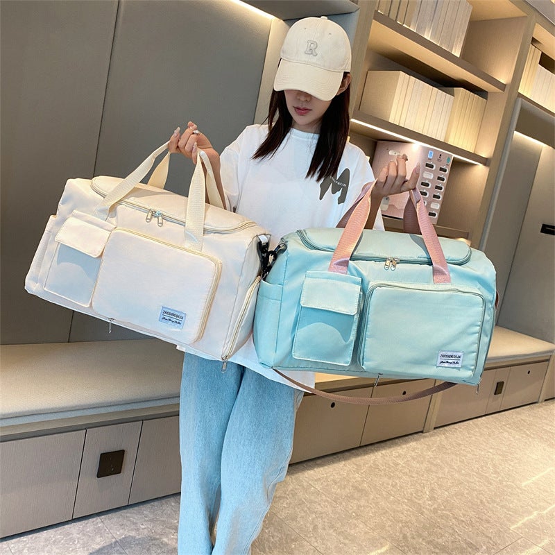 Large Capacity Travel Duffel Bag with Wet/Dry Separation, Shoe Compartment, Foldable - Image 1