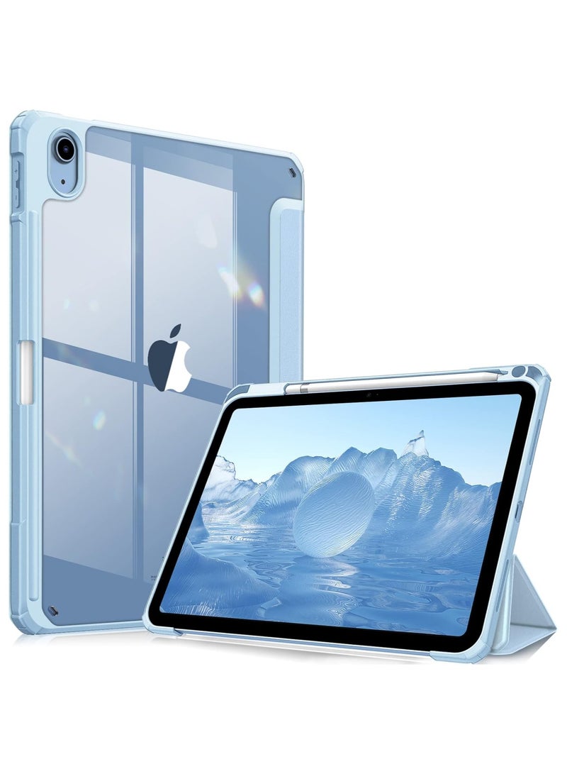 ماهمير جراب لجهاز iPad (A16) مقاس 11 بوصة من الجيل الحادي عشر 2025 iPad 11 جراب/جراب لجهاز iPad من الجيل العاشر مقاس 10.9 بوصة (موديل 2022) - [حامل قلم مدمج] غطاء مقاوم للصدمات مع ظهر شفاف شفاف، وحماية من الوسادة الهوائية بأربع زوايا (أزرق سماوي) - Image 1